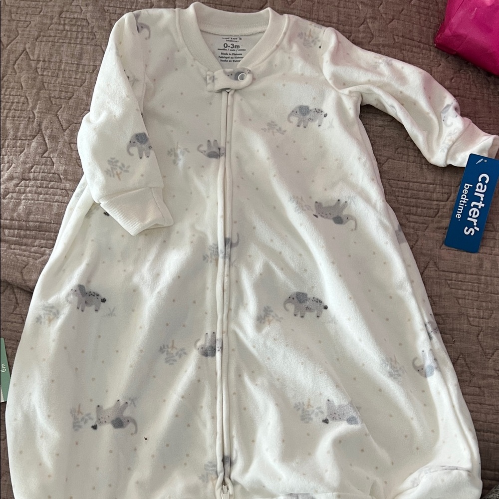 Carter's Cream Elephant Print Sleep Sack